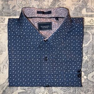 7 Diamonds Men's Navy Geometric Button-Down Shirt